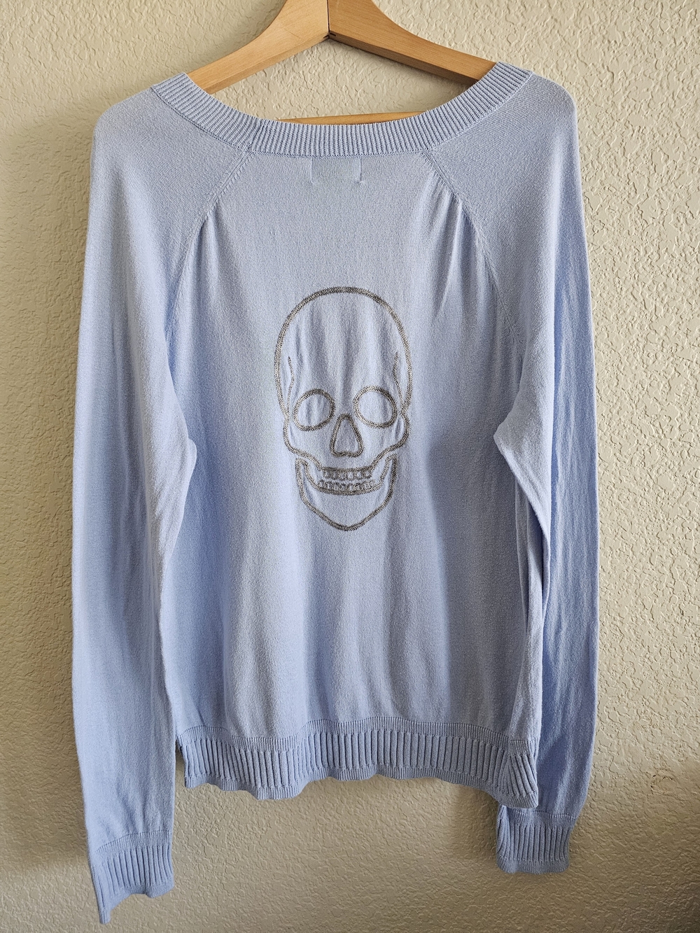 27 Miles Malibu Valentina Embroidered Skull Sweater M